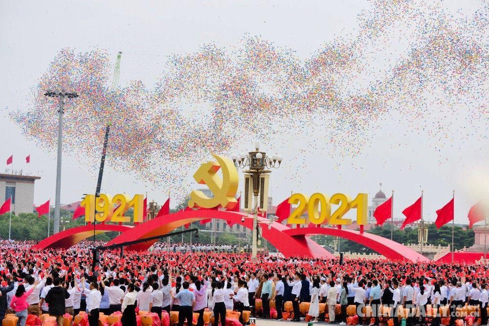 建党百年庆祝大会上十万只气球齐飞来自上海的技术指导解密数月筹备